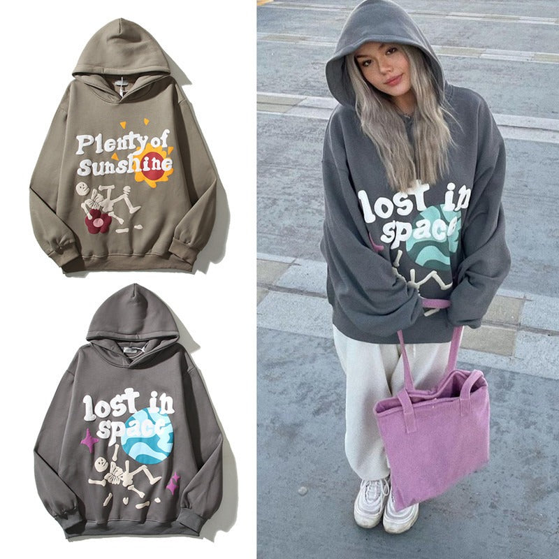 American High Street Graffiti Foam Letter Hoodie
