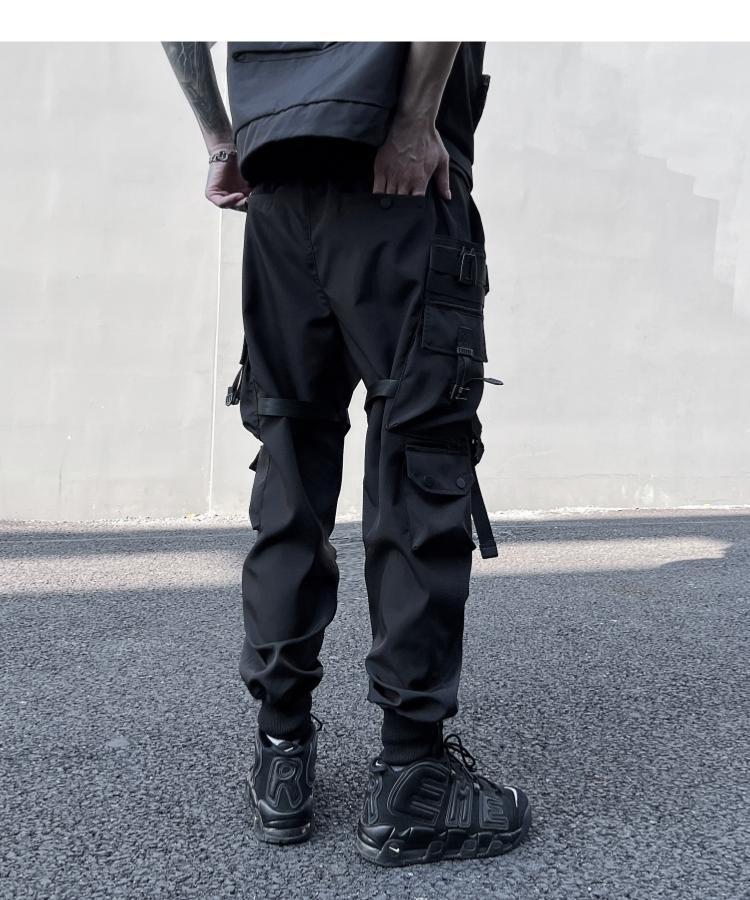 Spring style overalls men multi pocket pants