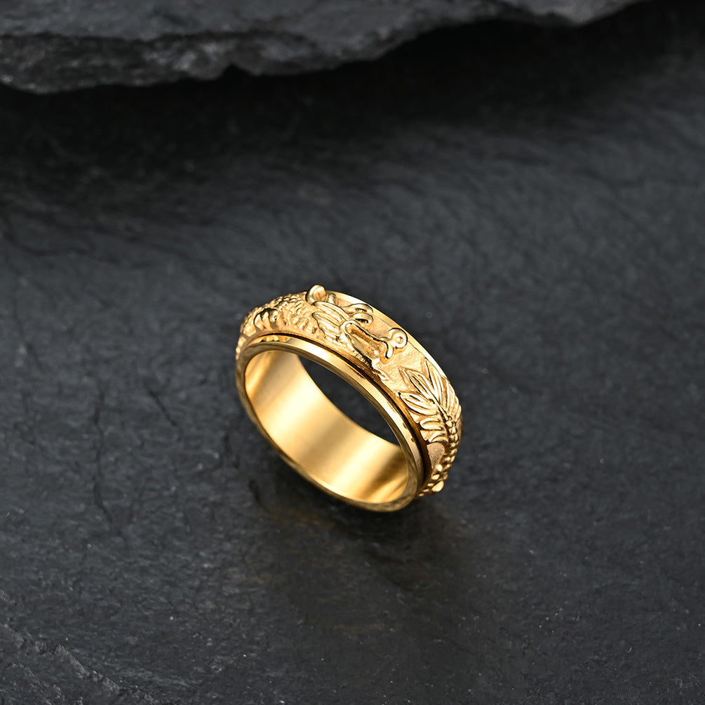National Style Gold-Plated Men's Ring