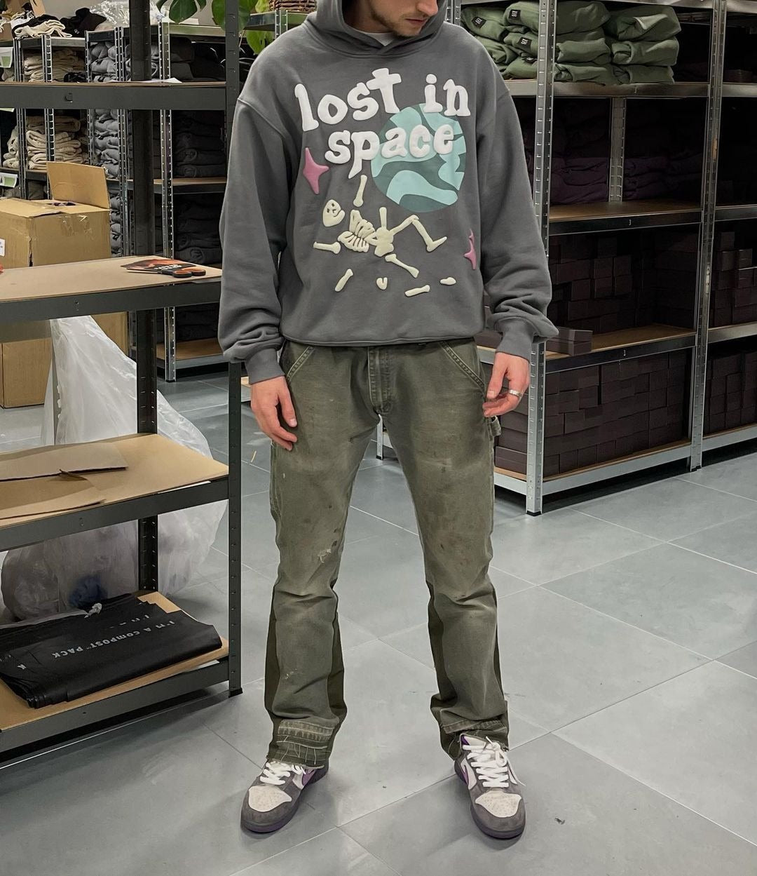 American High Street Graffiti Foam Letter Hoodie