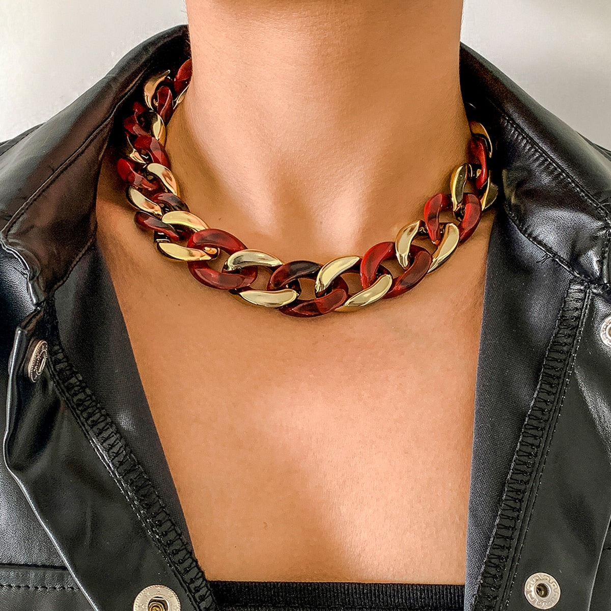 Retro Acrylic Metal Chain