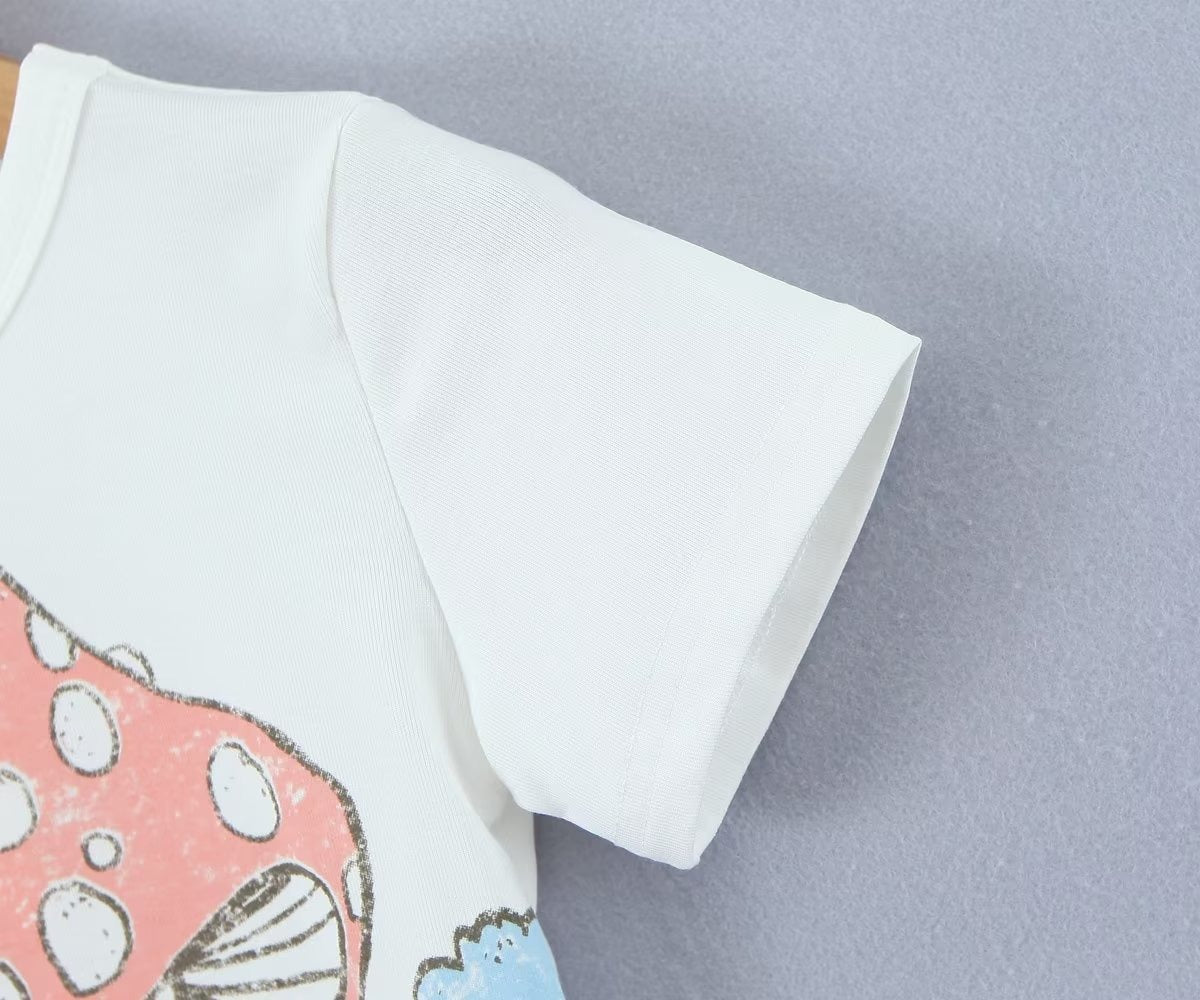 Mushroom Slim Fit Short Sleeve Top