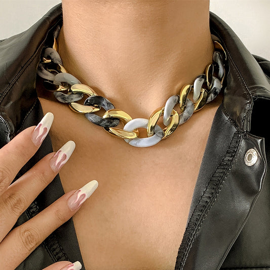 Retro Acrylic Metal Chain