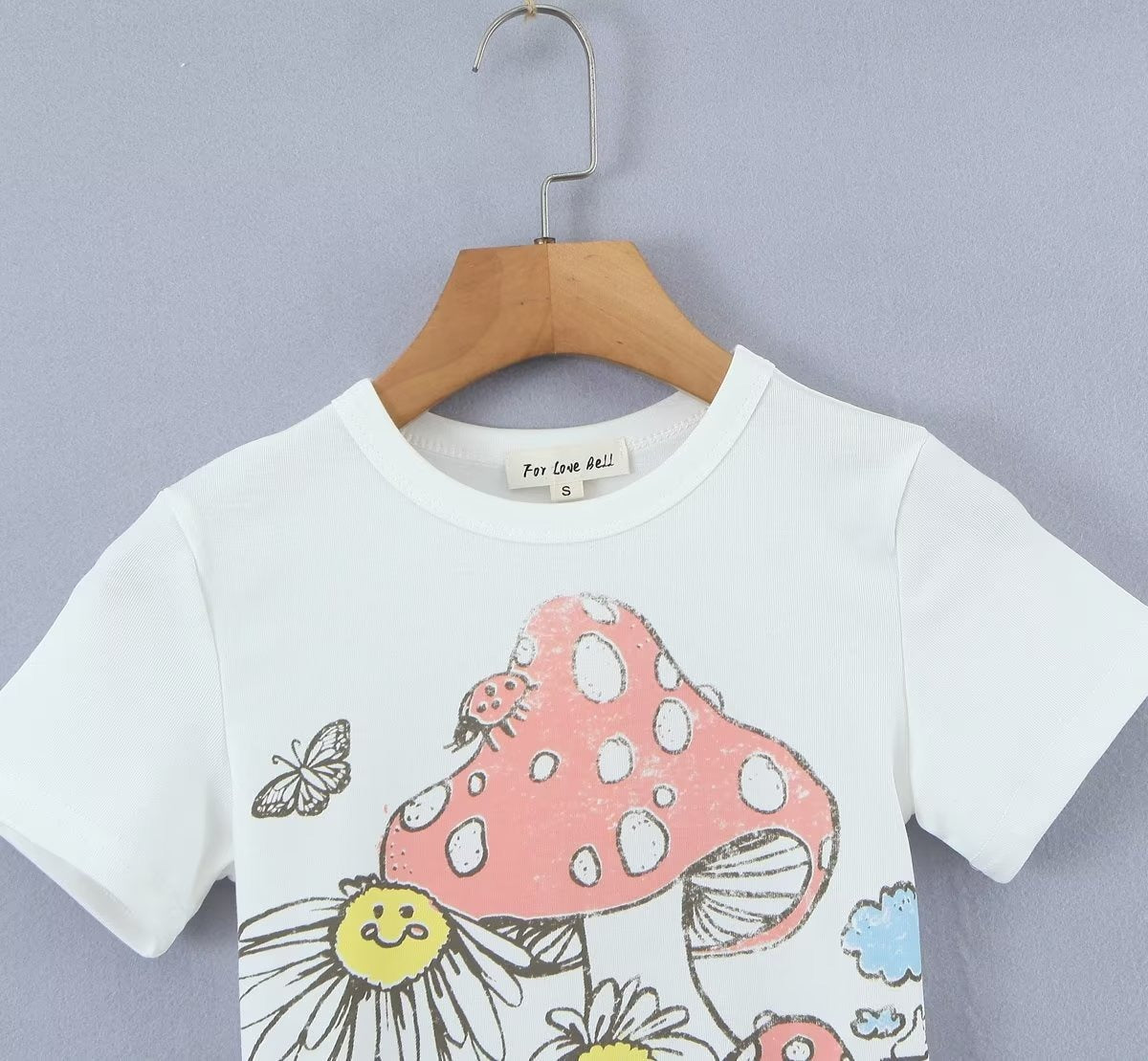 Mushroom Slim Fit Short Sleeve Top