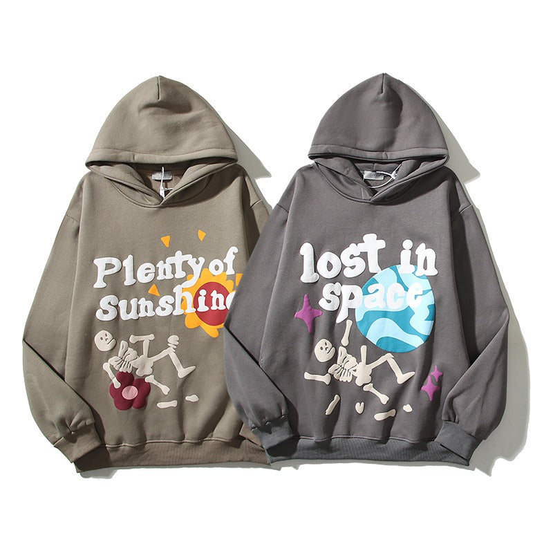 American High Street Graffiti Foam Letter Hoodie